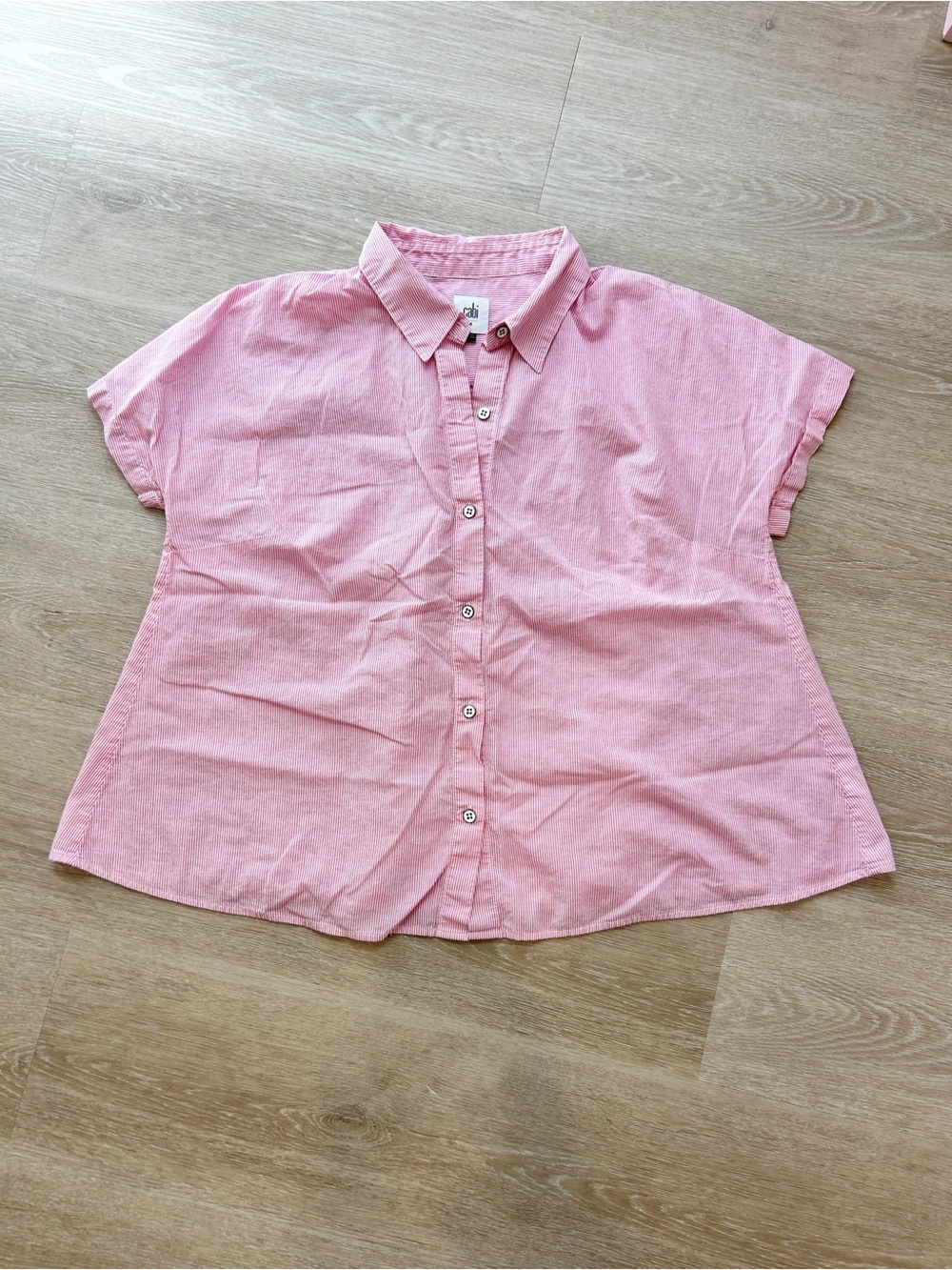CAbi 5789 Pip Top Candy Stripe Size Medium Pink and White